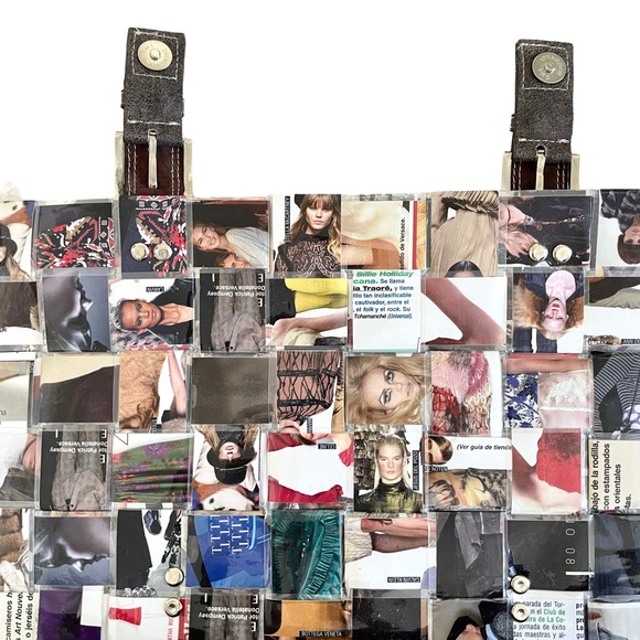 Designer Travel Weekend Bag/Large Tote Artisan Laminated Recycled Magazines - Picture 9 of 16